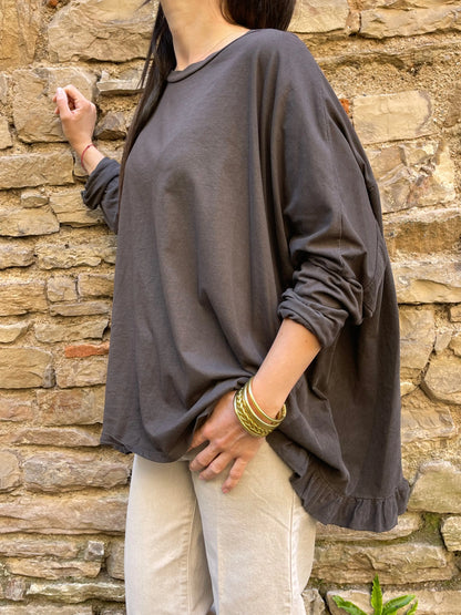 T-shirt CLOE - Chocolat Marguerite