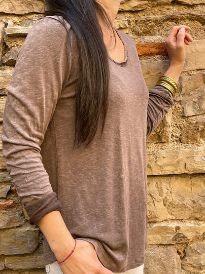 T-shirt COMFY - Chocolat Marguerite