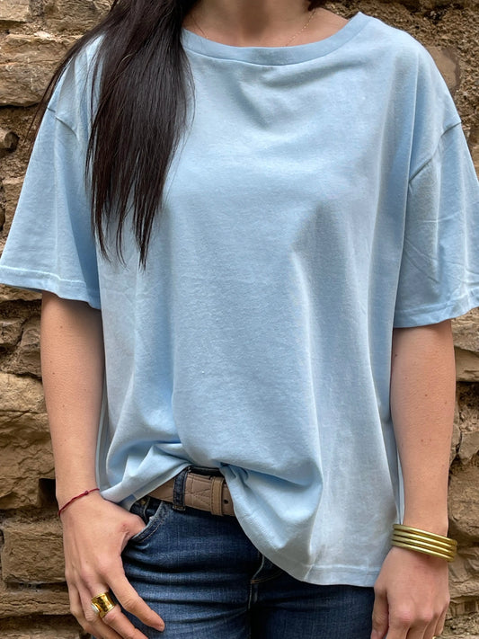 T-shirt DERY - Bleu ciel Marguerite