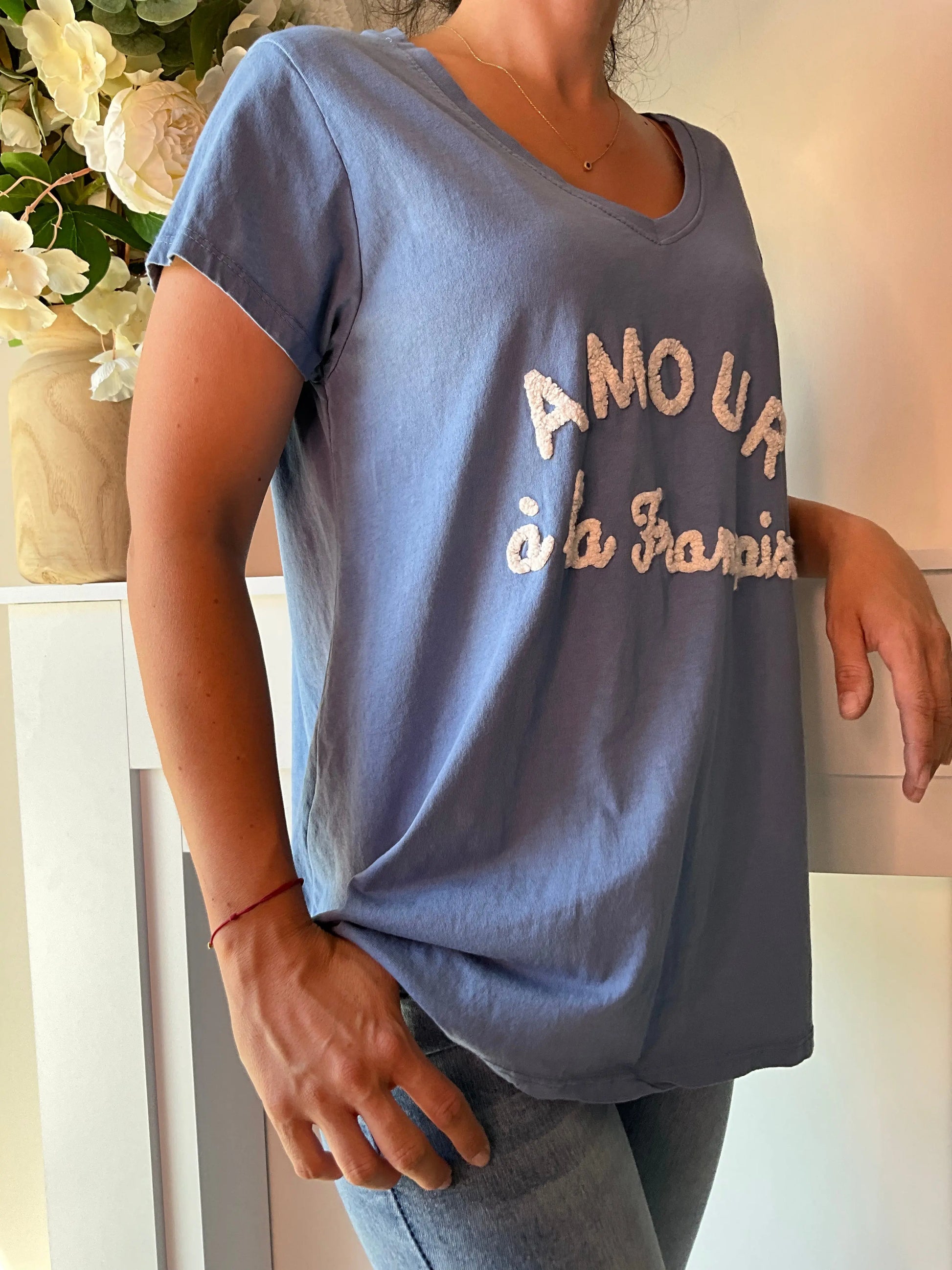 T-shirt FRENCHY Bleu Marguerite