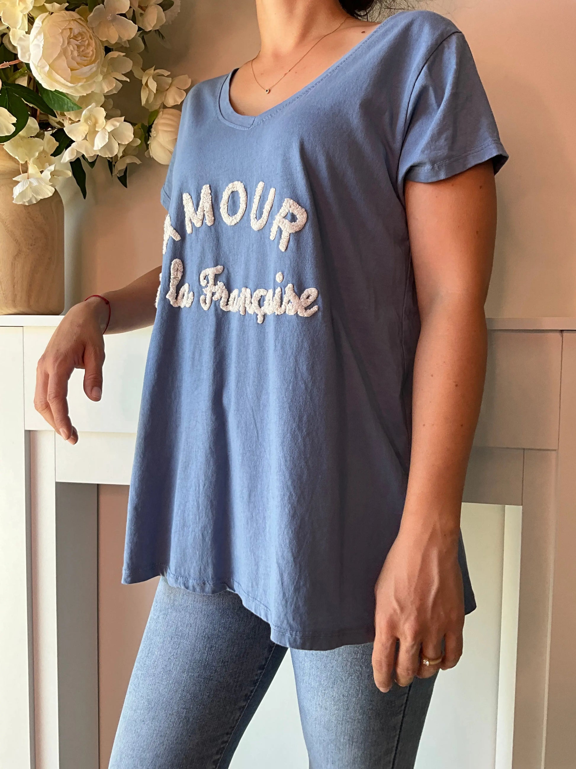 T-shirt FRENCHY Bleu Marguerite