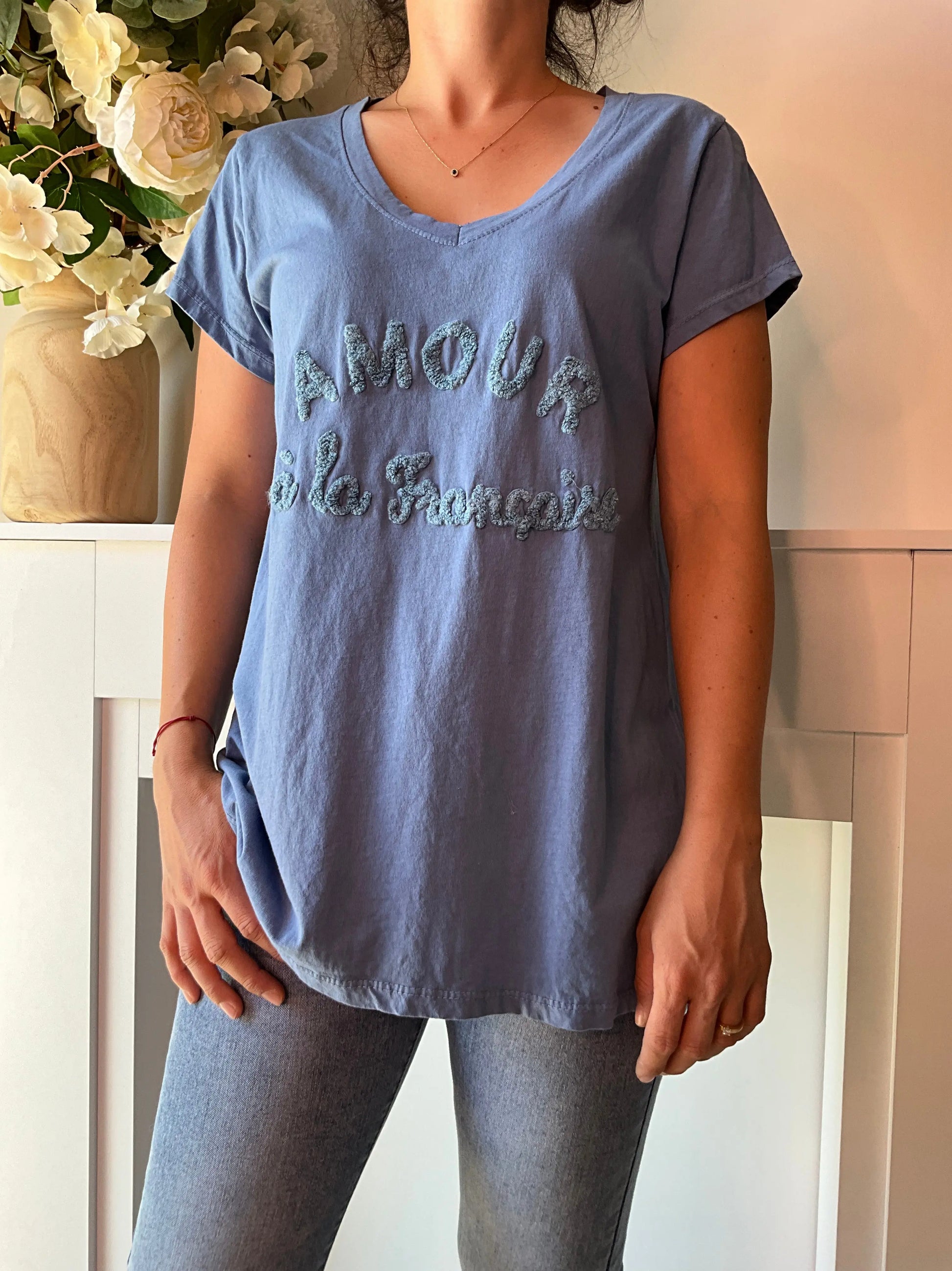 T-shirt FRENCHY Bleu Marguerite