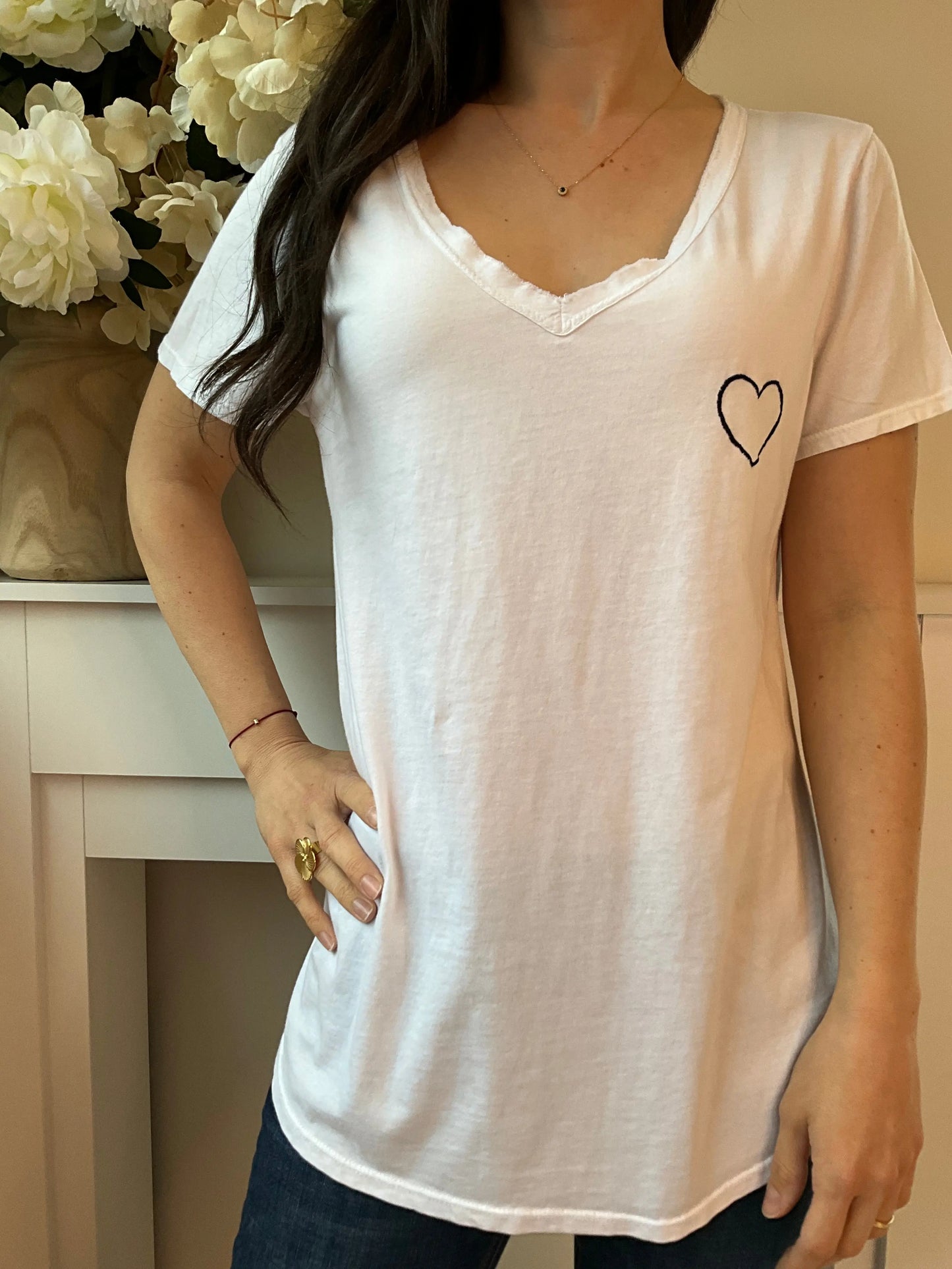 T-shirt HEART blanc Marguerite