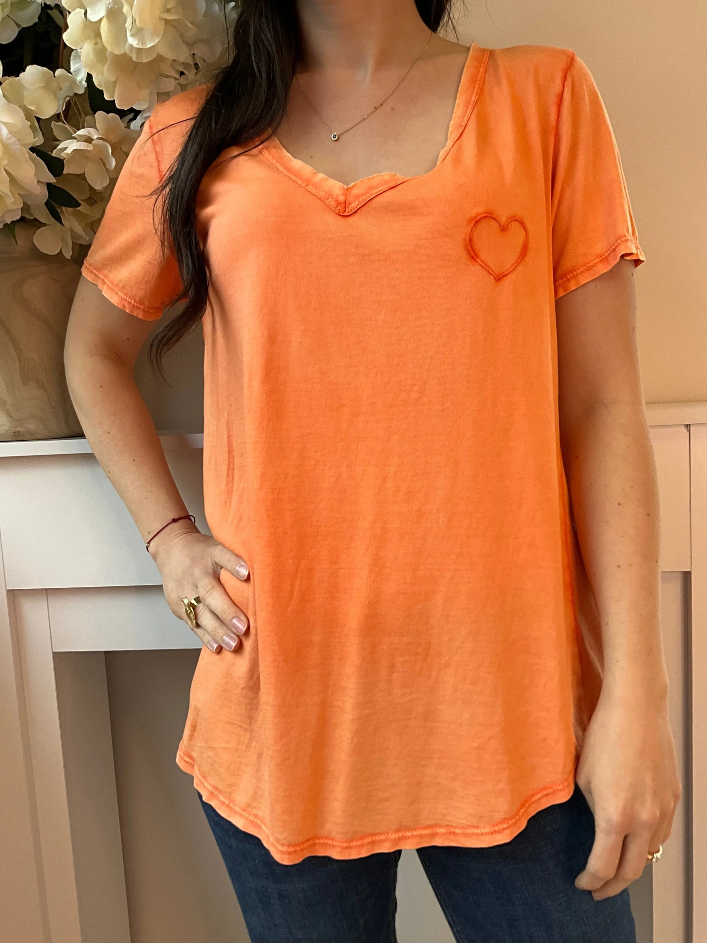 T-shirt HEART orange Marguerite