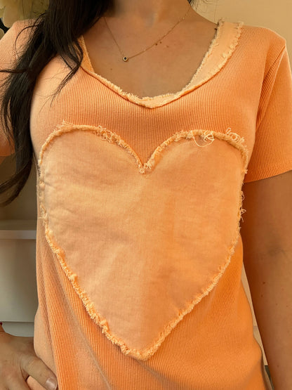 T-shirt LOVE orange Marguerite