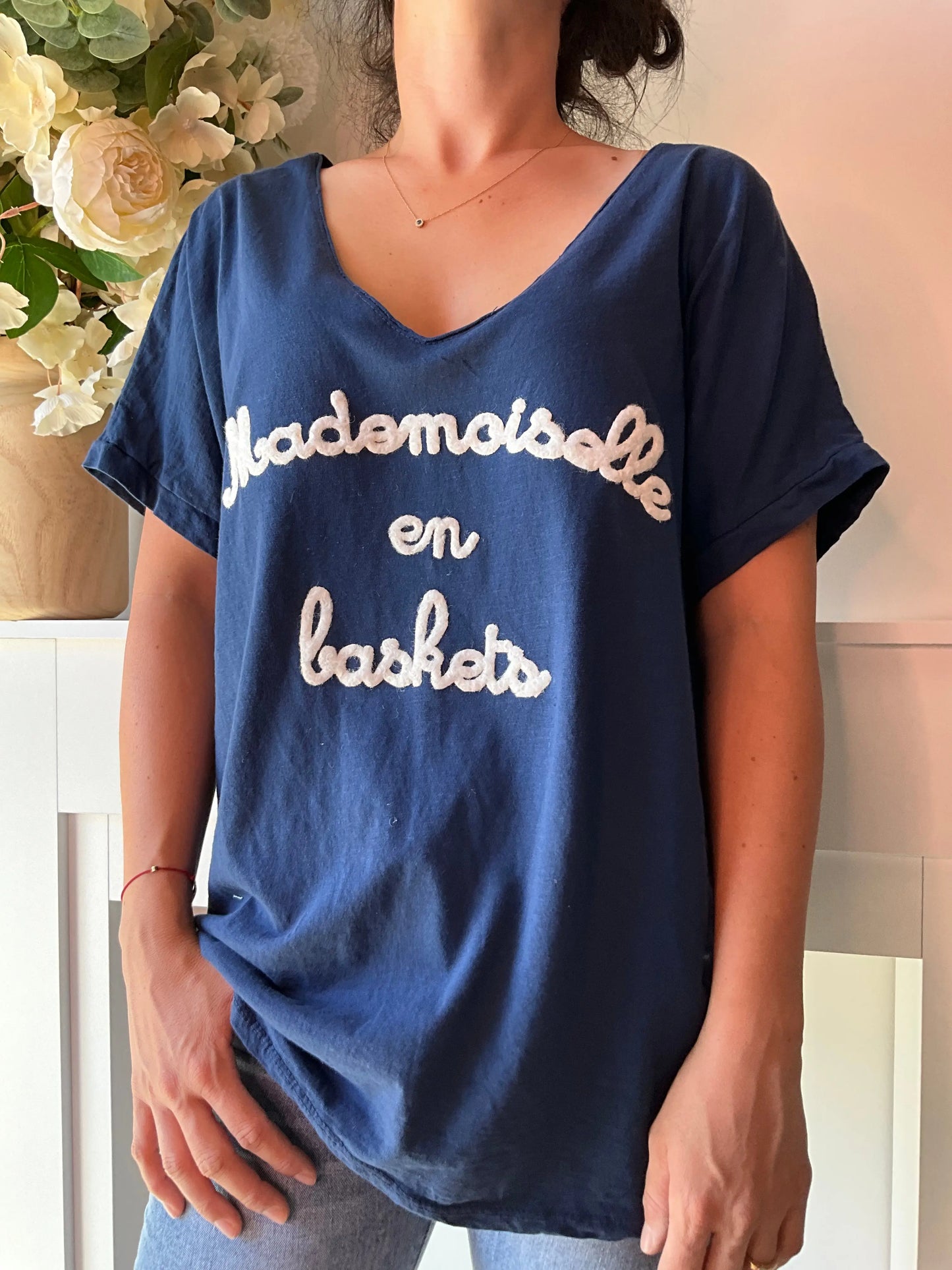 T-shirt MADEMOISELLE marine Marguerite