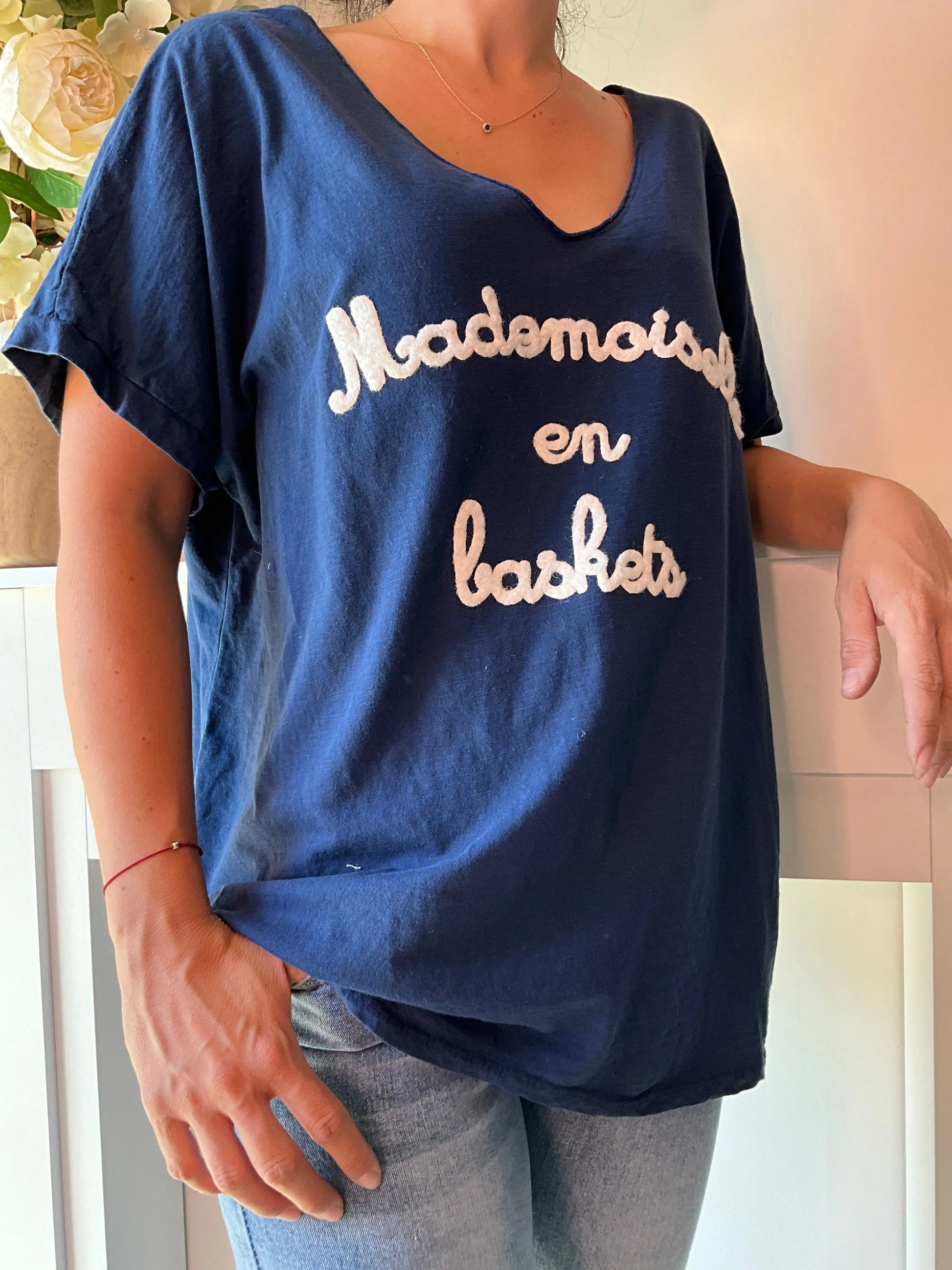 T-shirt MADEMOISELLE marine Marguerite