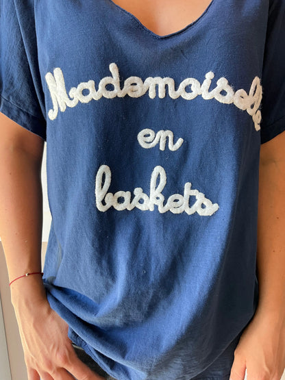 T-shirt MADEMOISELLE marine Marguerite