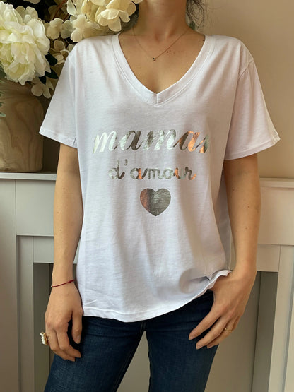 T-shirt MAMAN argent Marguerite