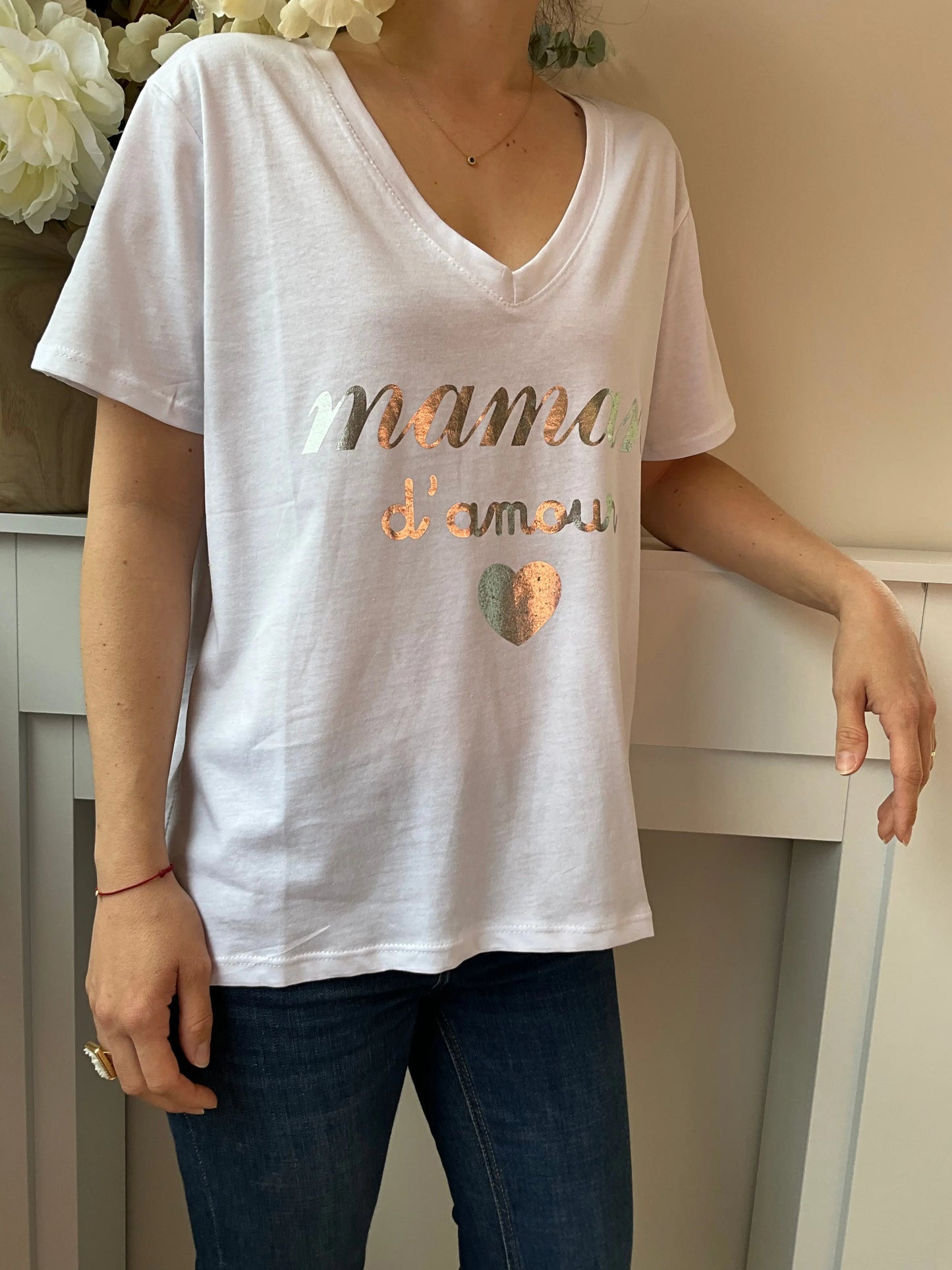 T-shirt MAMAN argent Marguerite