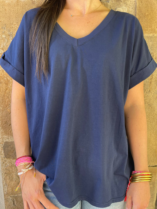T-shirt SMILE - Bleu marine Marguerite