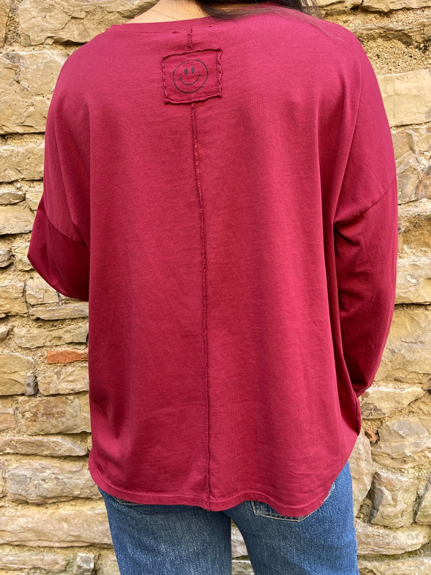 T-shirt SMILE - Bordeaux Marguerite