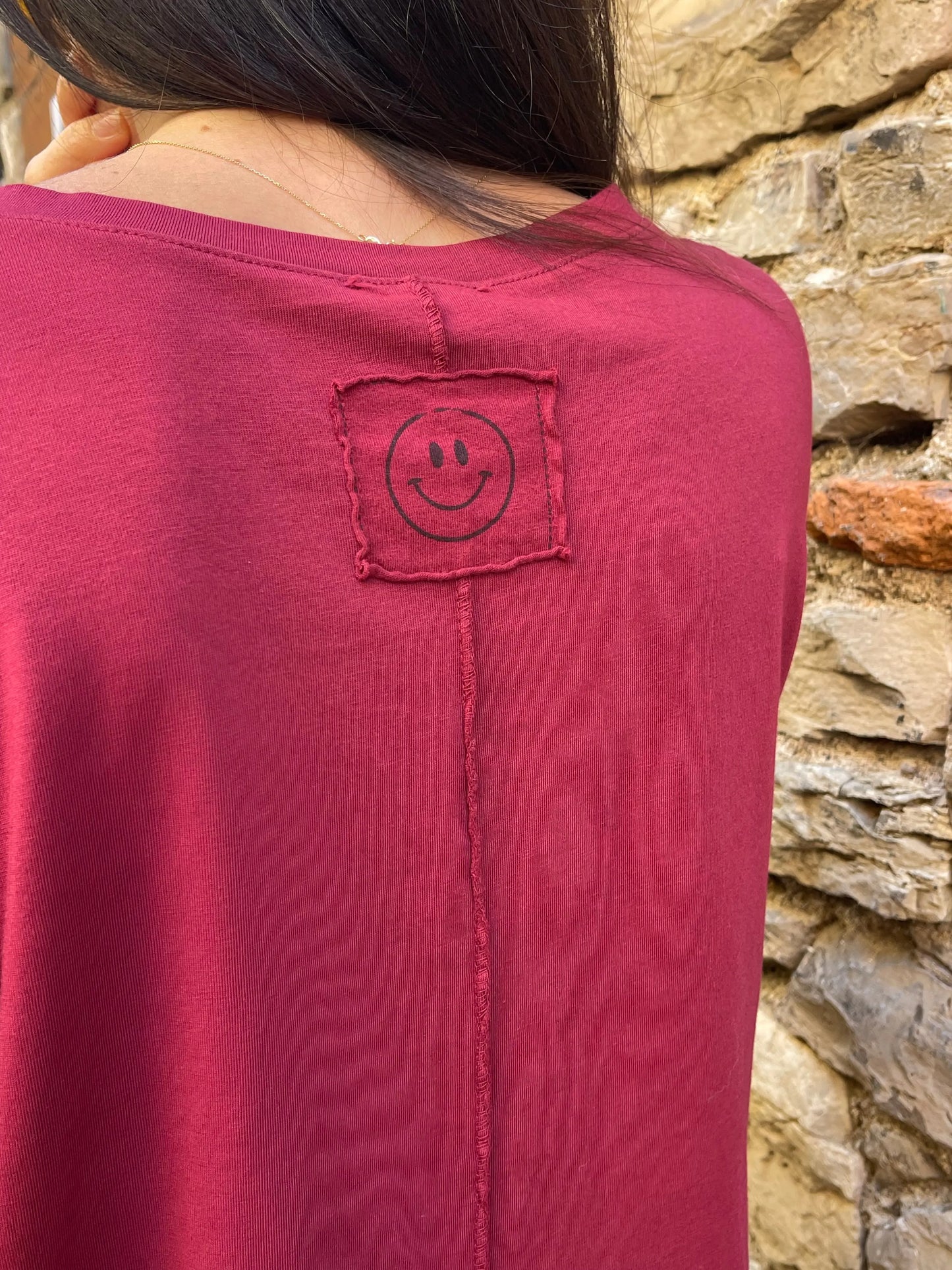 T-shirt SMILE - Bordeaux Marguerite