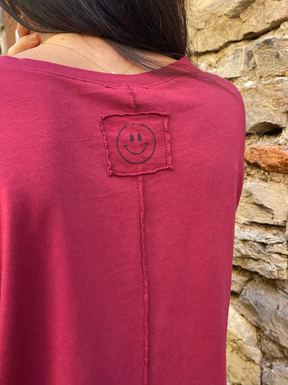 T-shirt SMILE - Bordeaux Marguerite
