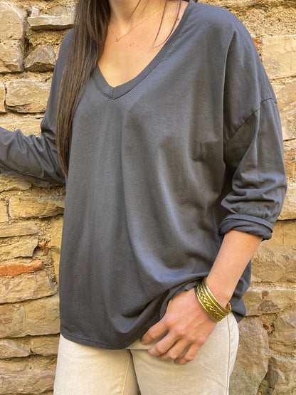 T-shirt SMILE - Gris Marguerite