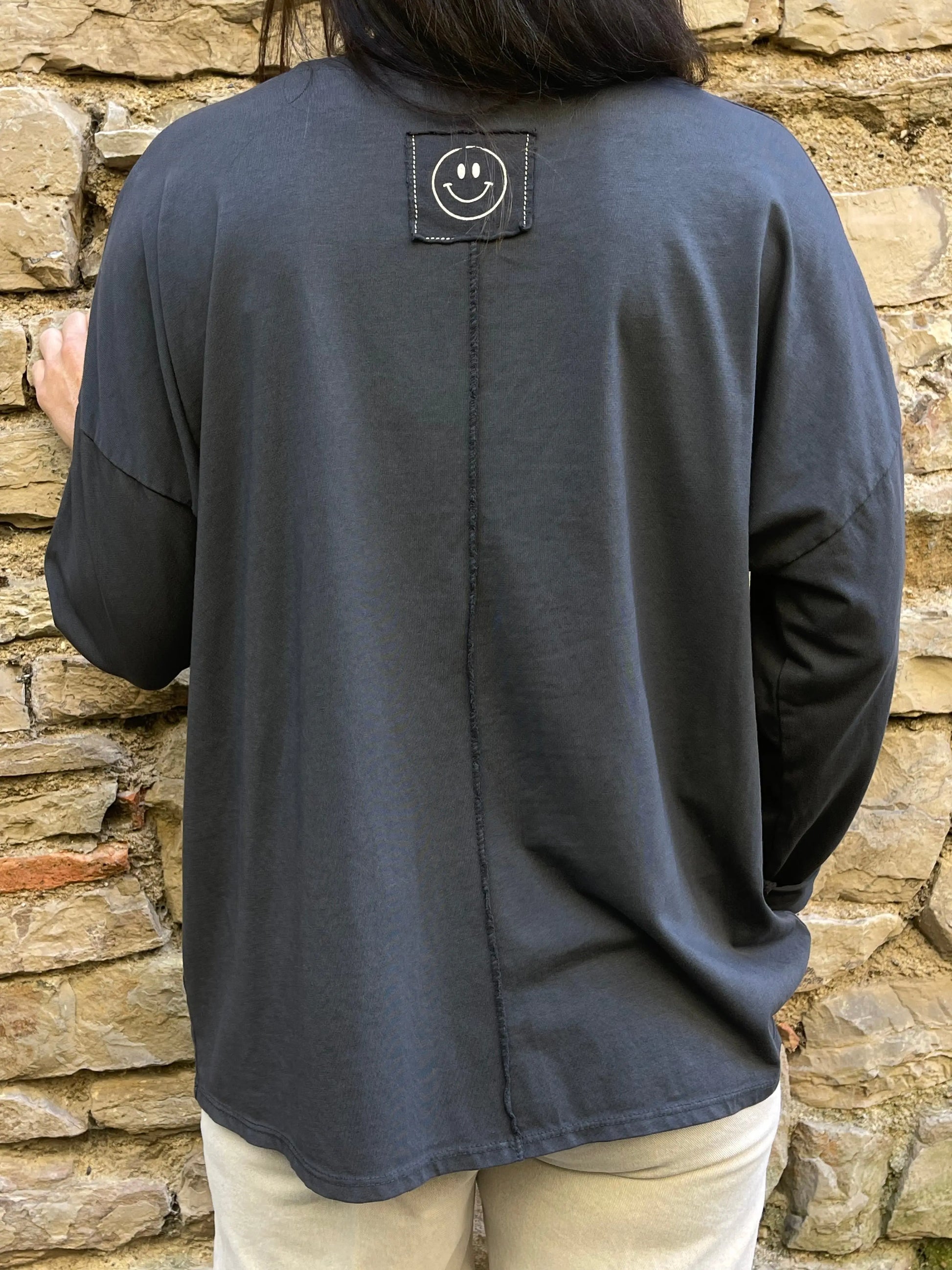 T-shirt SMILE - Gris Marguerite