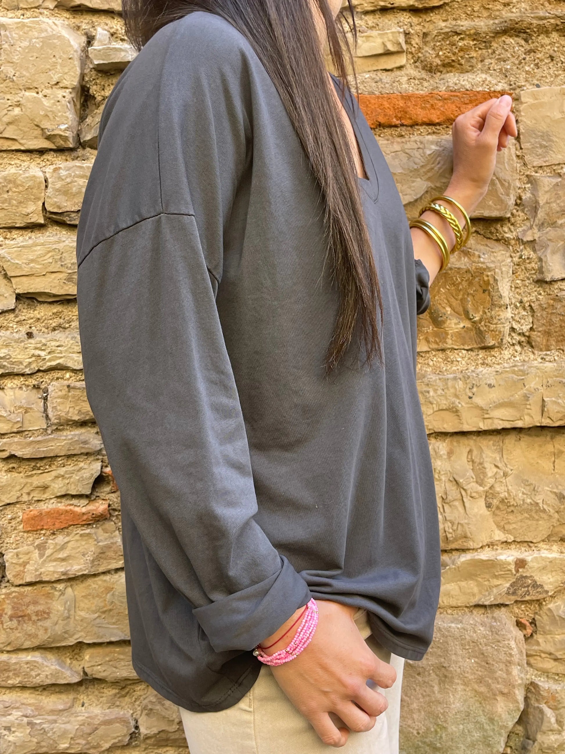 T-shirt SMILE - Gris Marguerite