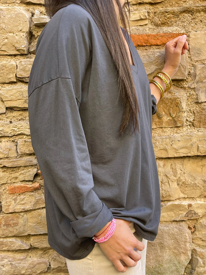 T-shirt SMILE - Gris Marguerite