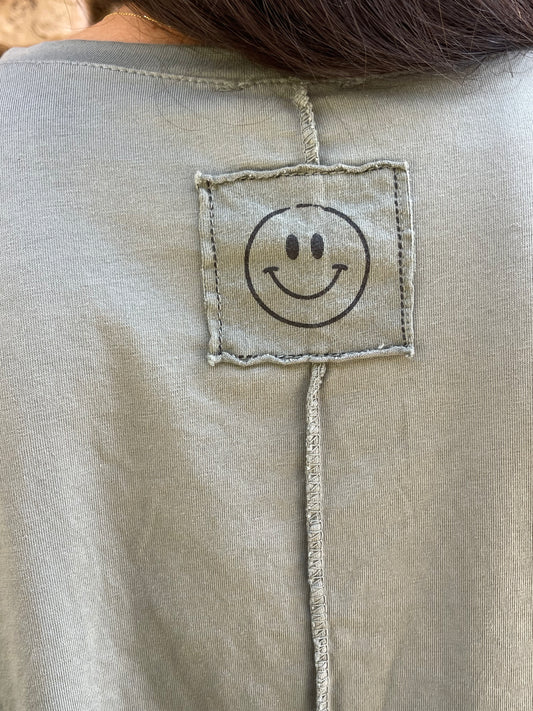 T-shirt SMILE - Kaki Marguerite