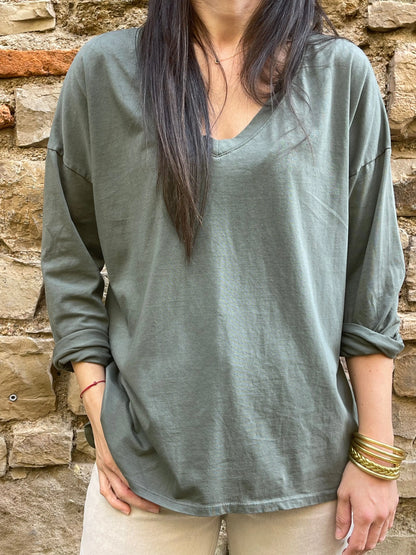 T-shirt SMILE - Kaki Marguerite