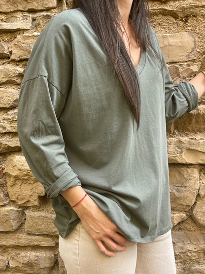 T-shirt SMILE - Kaki Marguerite