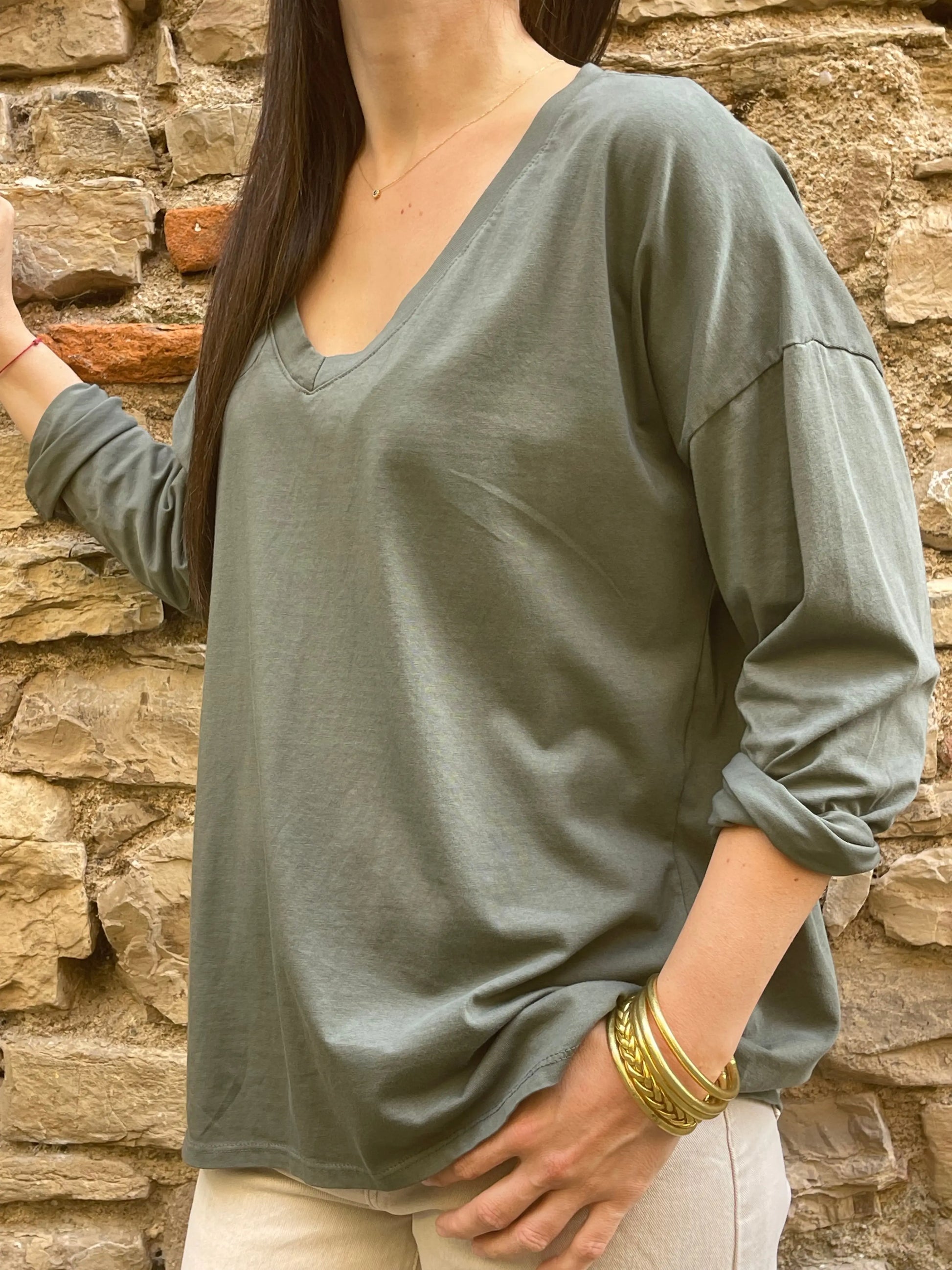 T-shirt SMILE - Kaki Marguerite