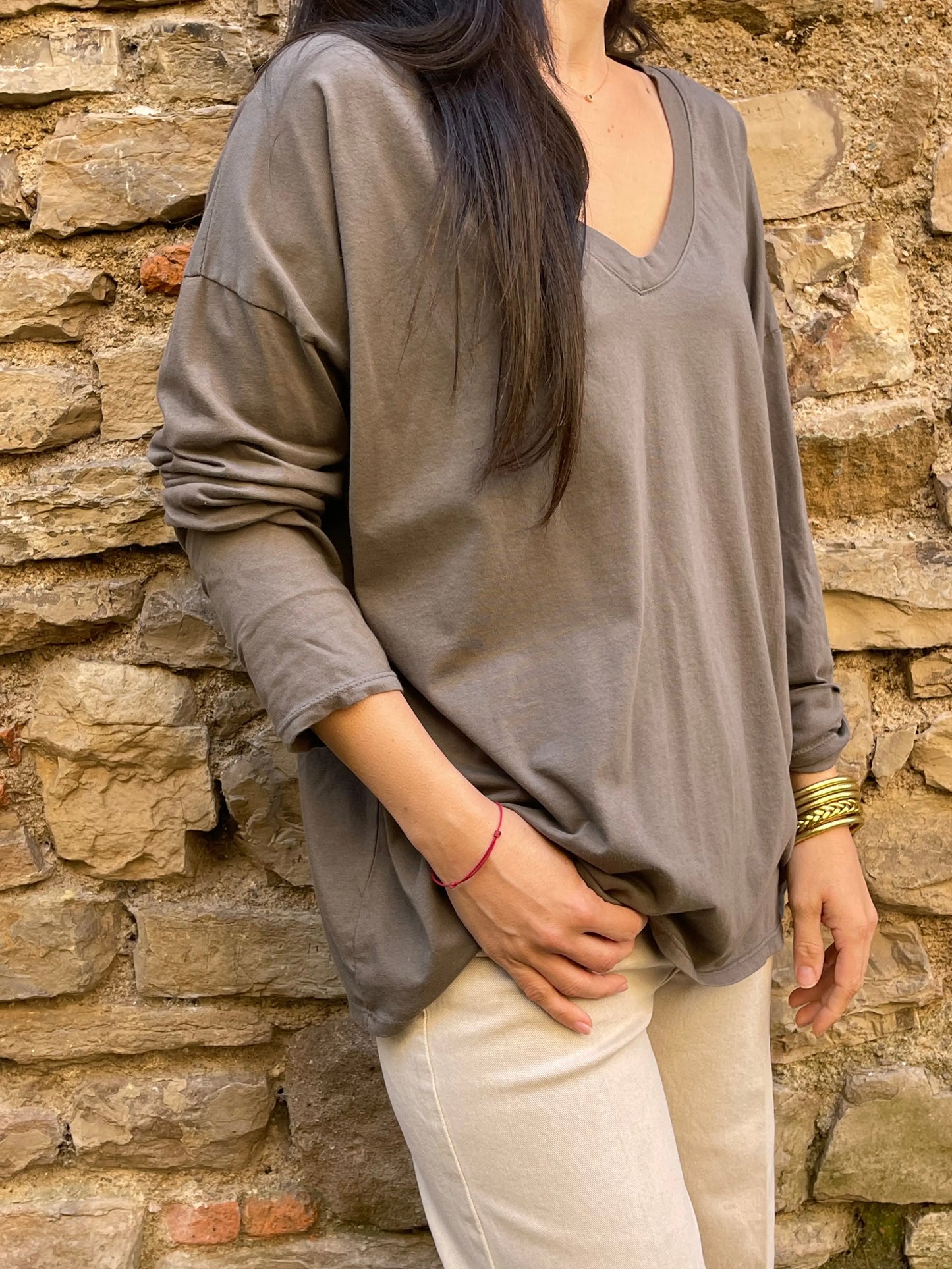 T-shirt SMILE - Taupe Marguerite