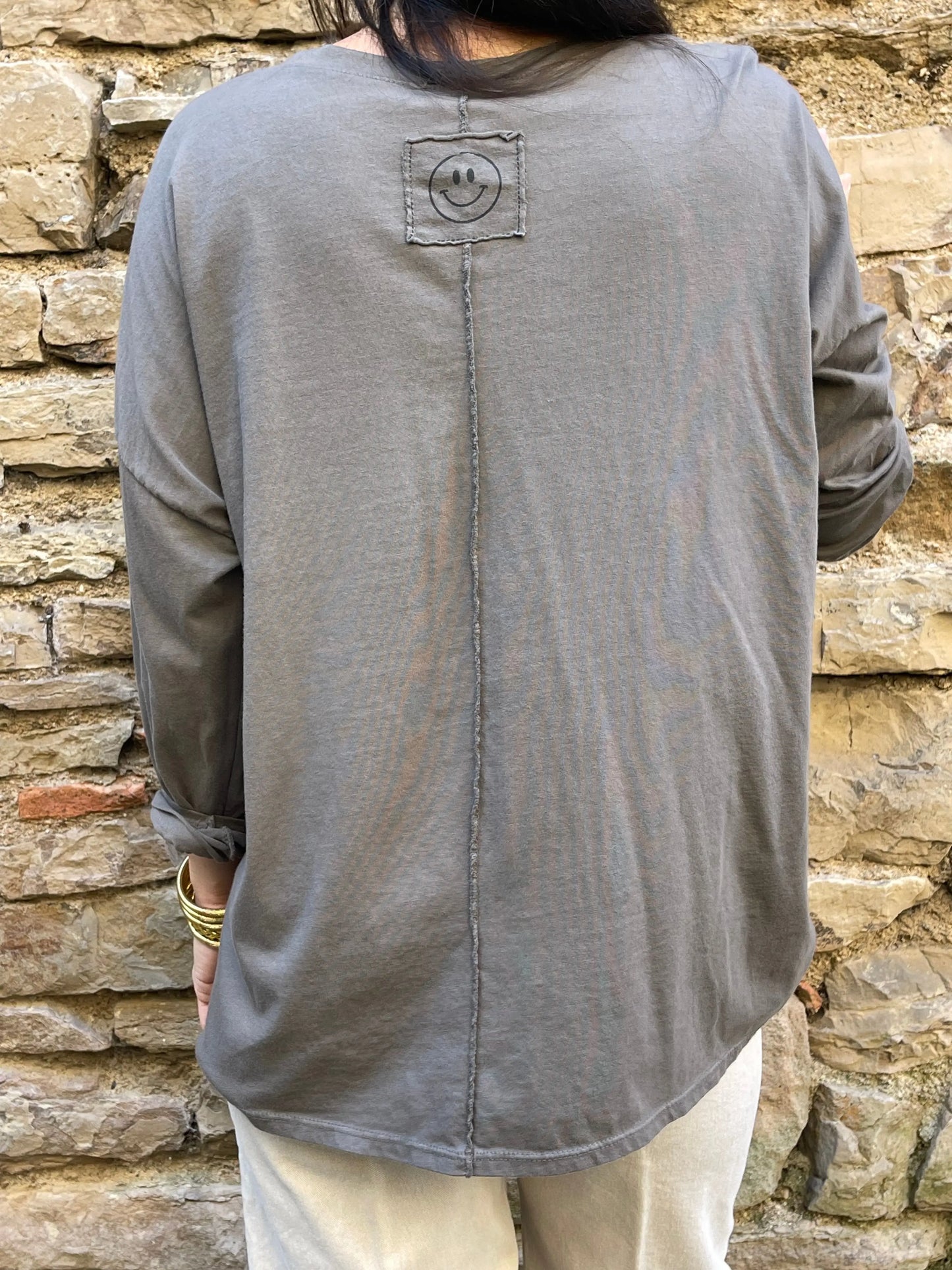 T-shirt SMILE - Taupe Marguerite