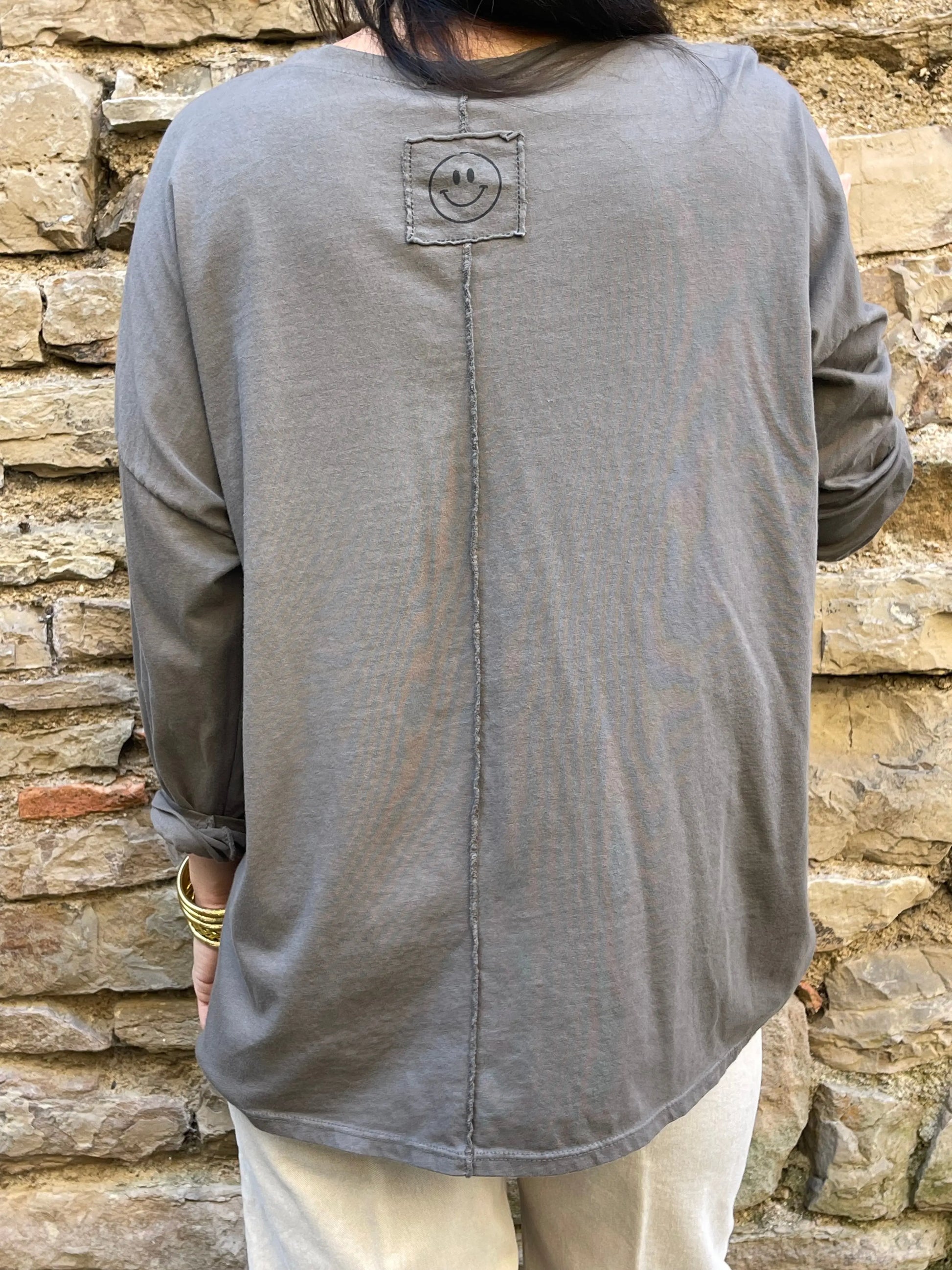 T-shirt SMILE - Taupe Marguerite