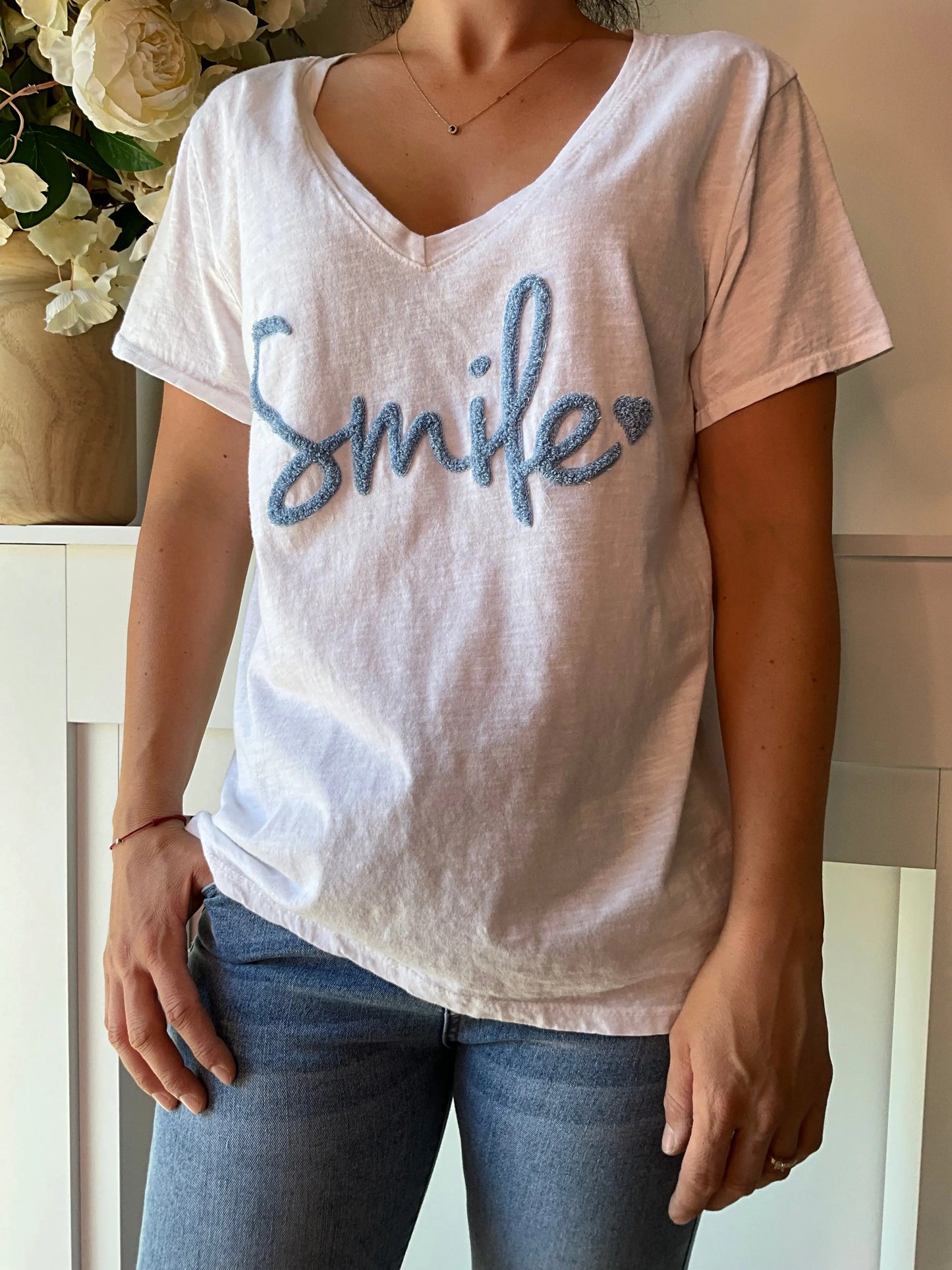 T-shirt SMYLE Blanc Marguerite