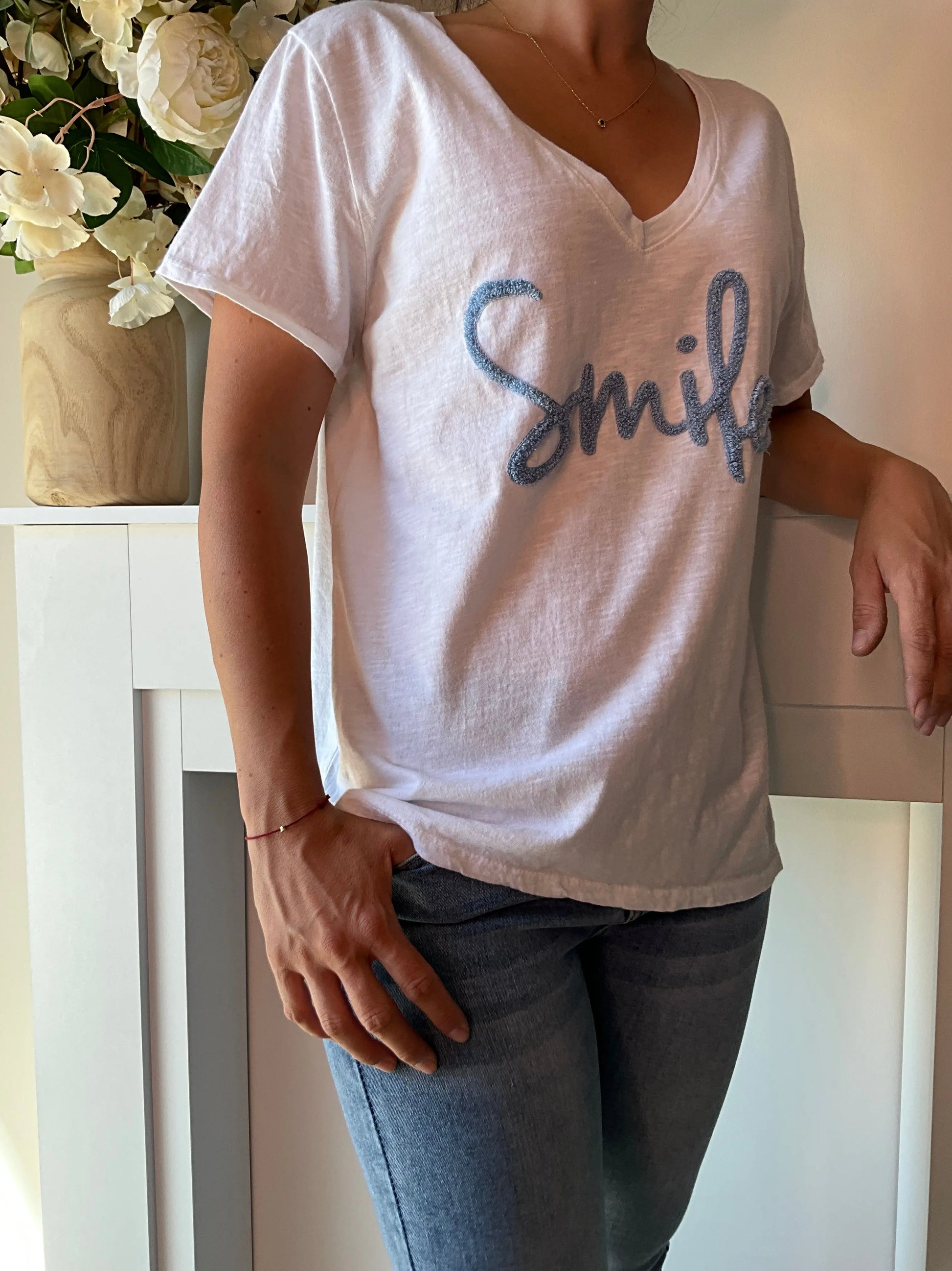 T-shirt SMYLE Blanc Marguerite