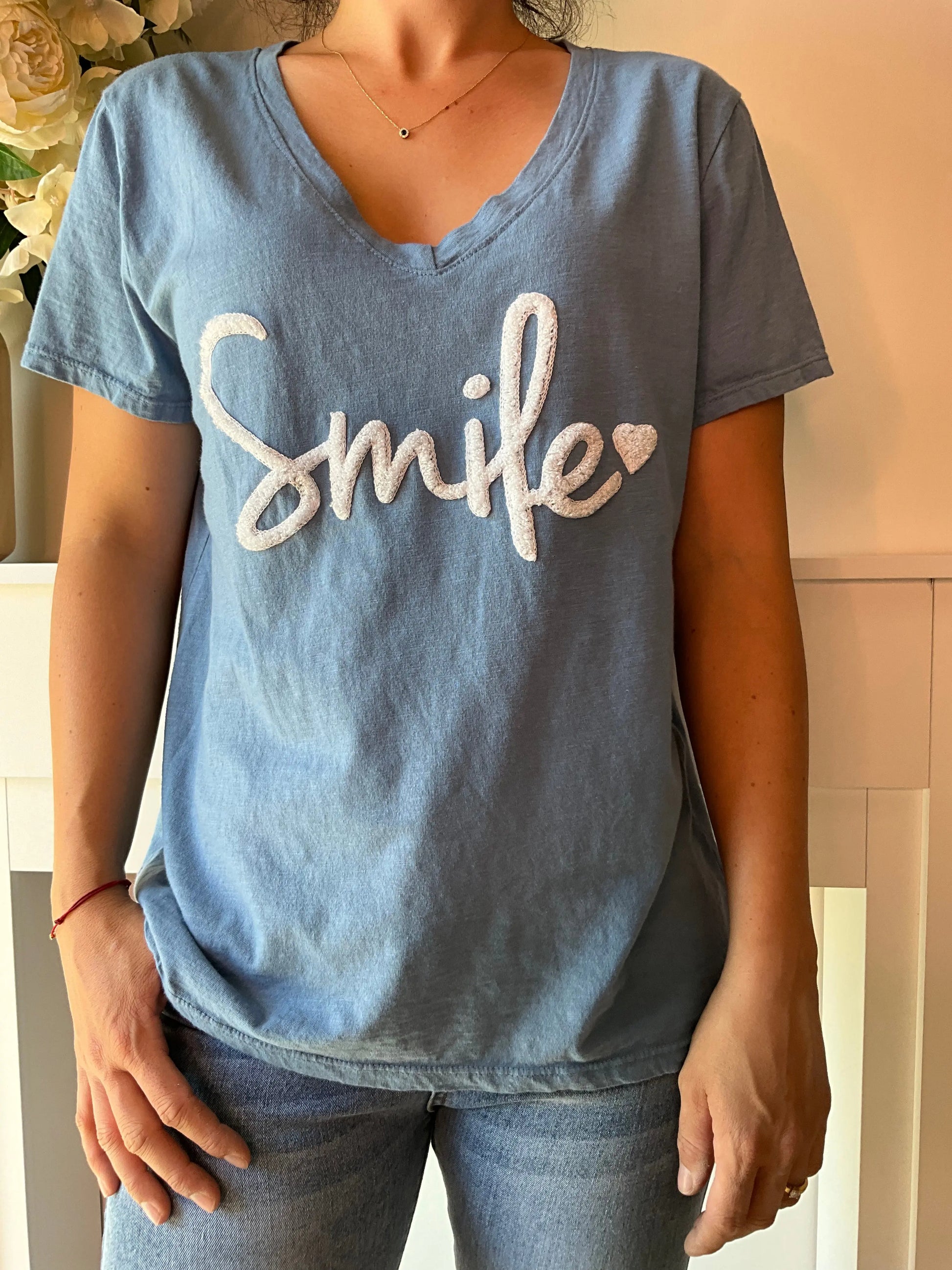 T-shirt SMYLE bleu Marguerite