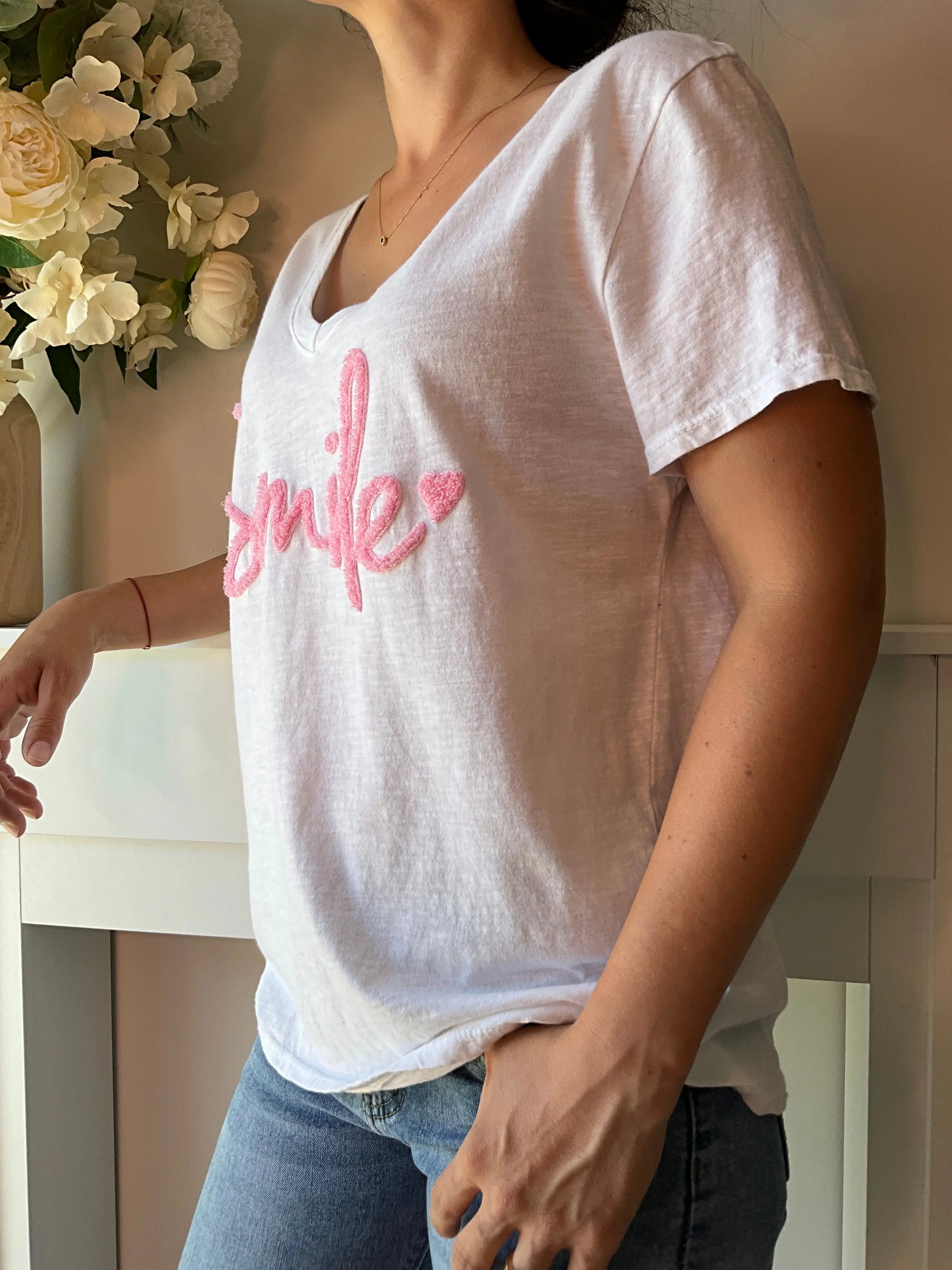 T-shirt SMYLE rose Marguerite