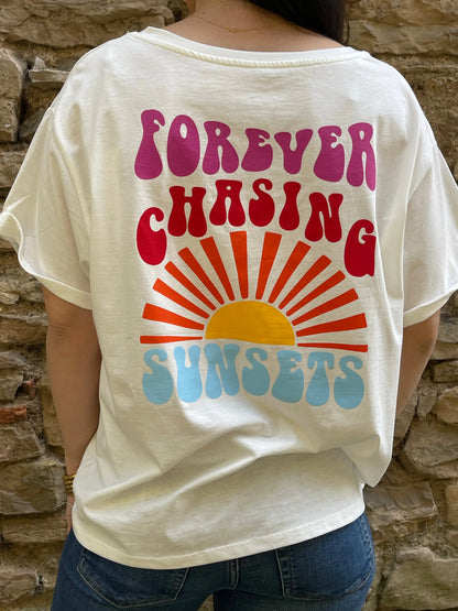 T-shirt SUNSETS - Blanc Marguerite