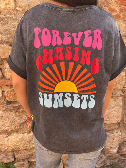 T-shirt SUNSETS - Gris délavé Marguerite