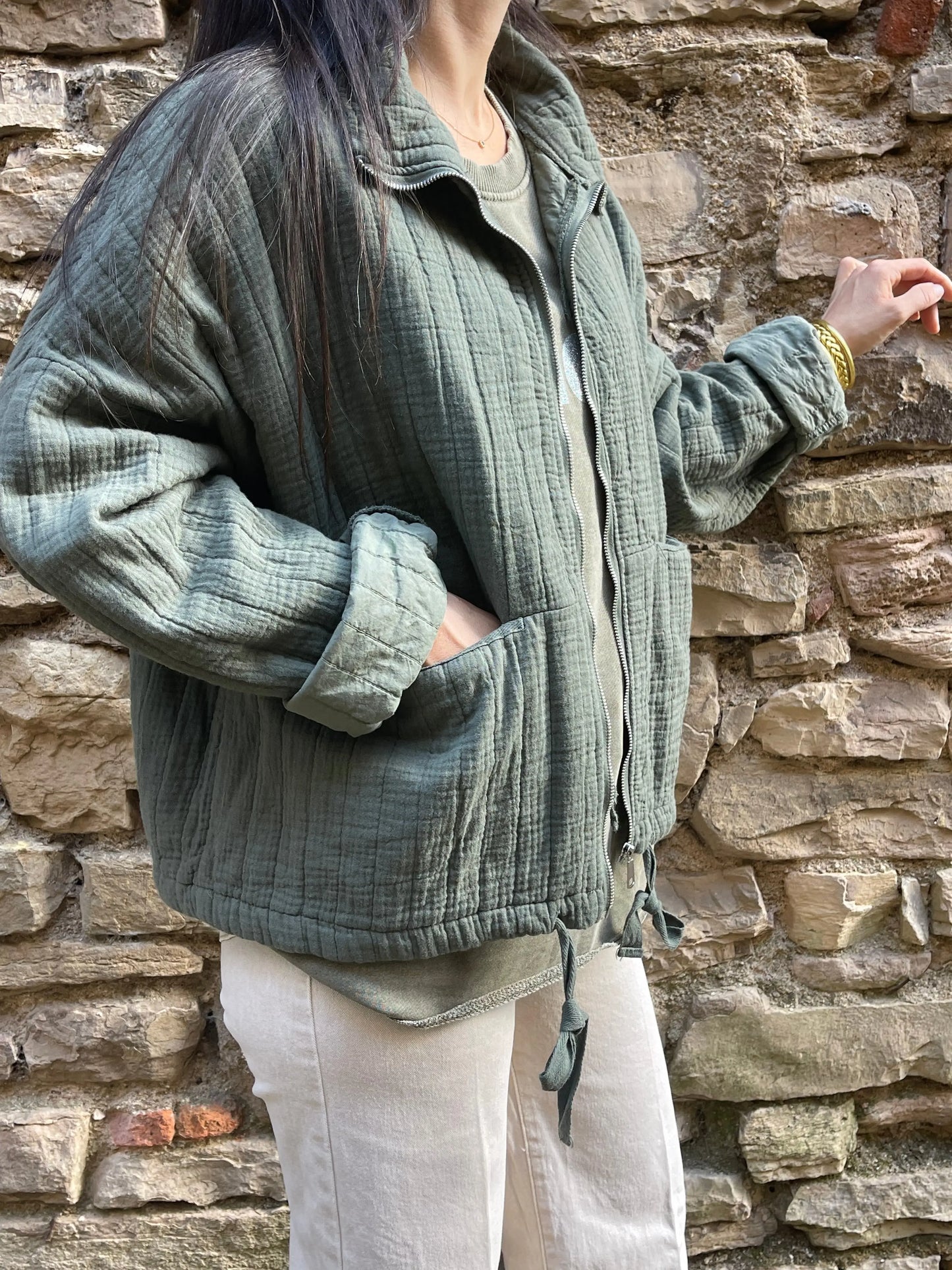 Veste HIPP - Kaki Marguerite