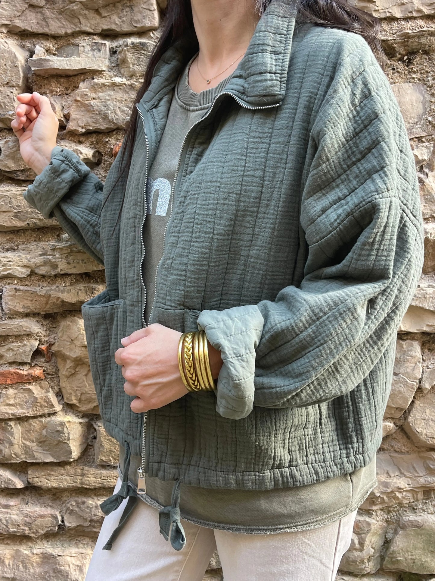 Veste HIPP - Kaki Marguerite