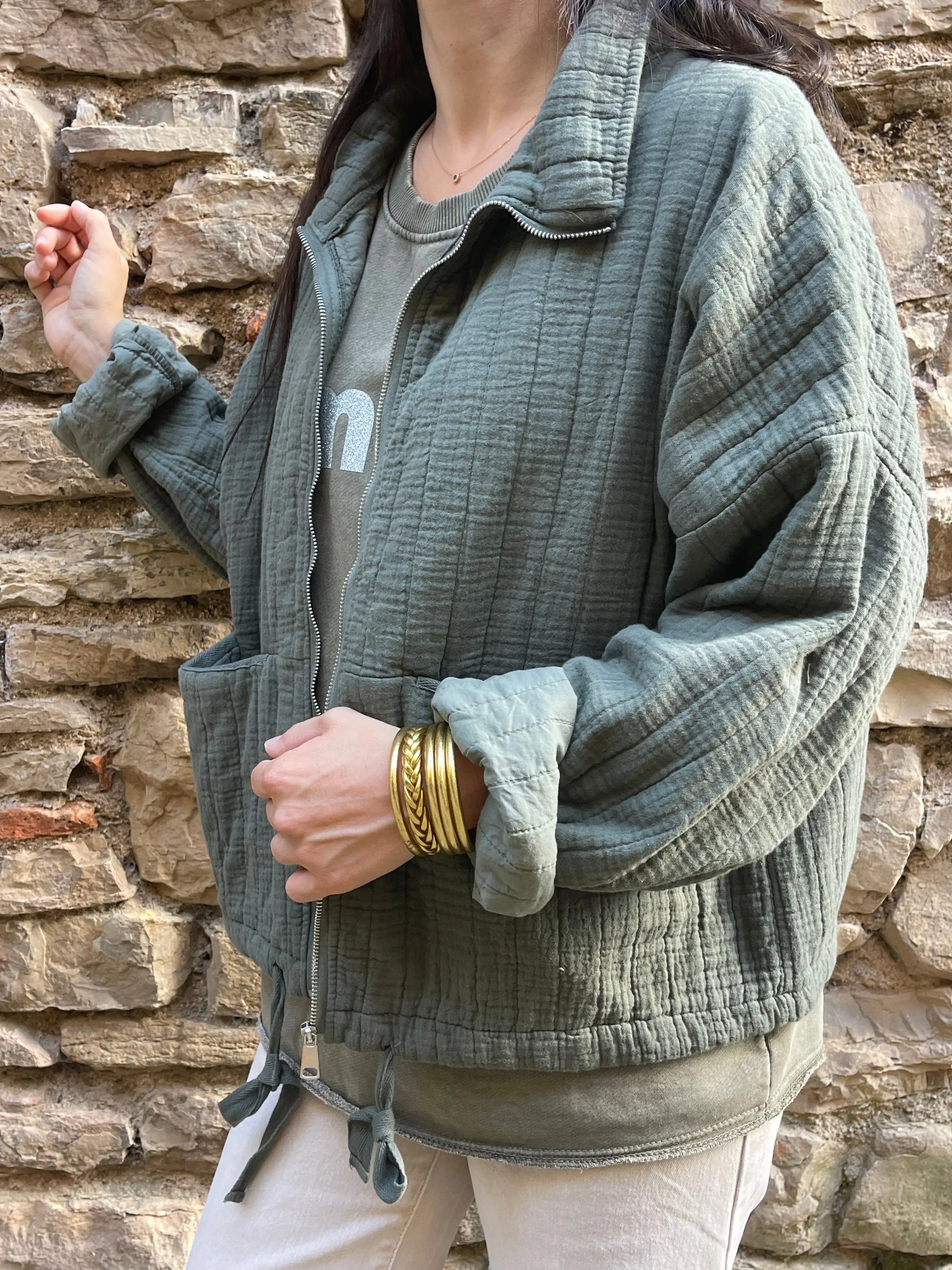 Veste HIPP - Kaki Marguerite