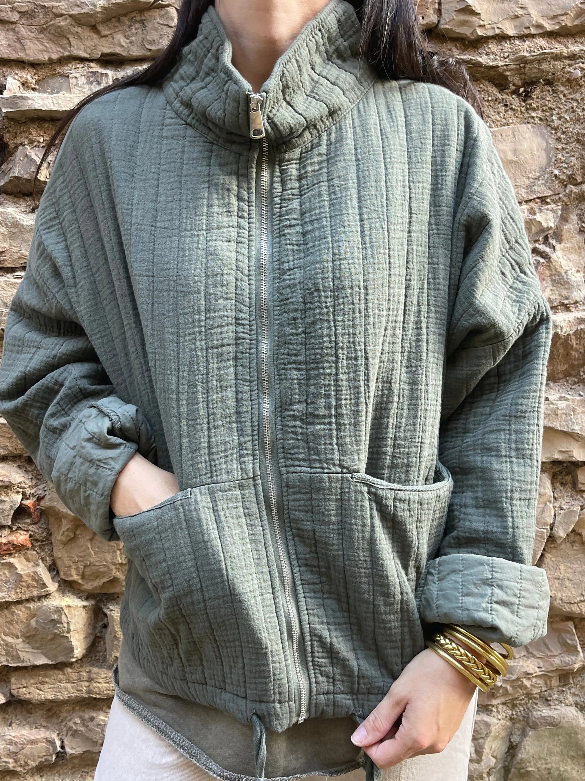 Veste HIPP - Kaki Marguerite