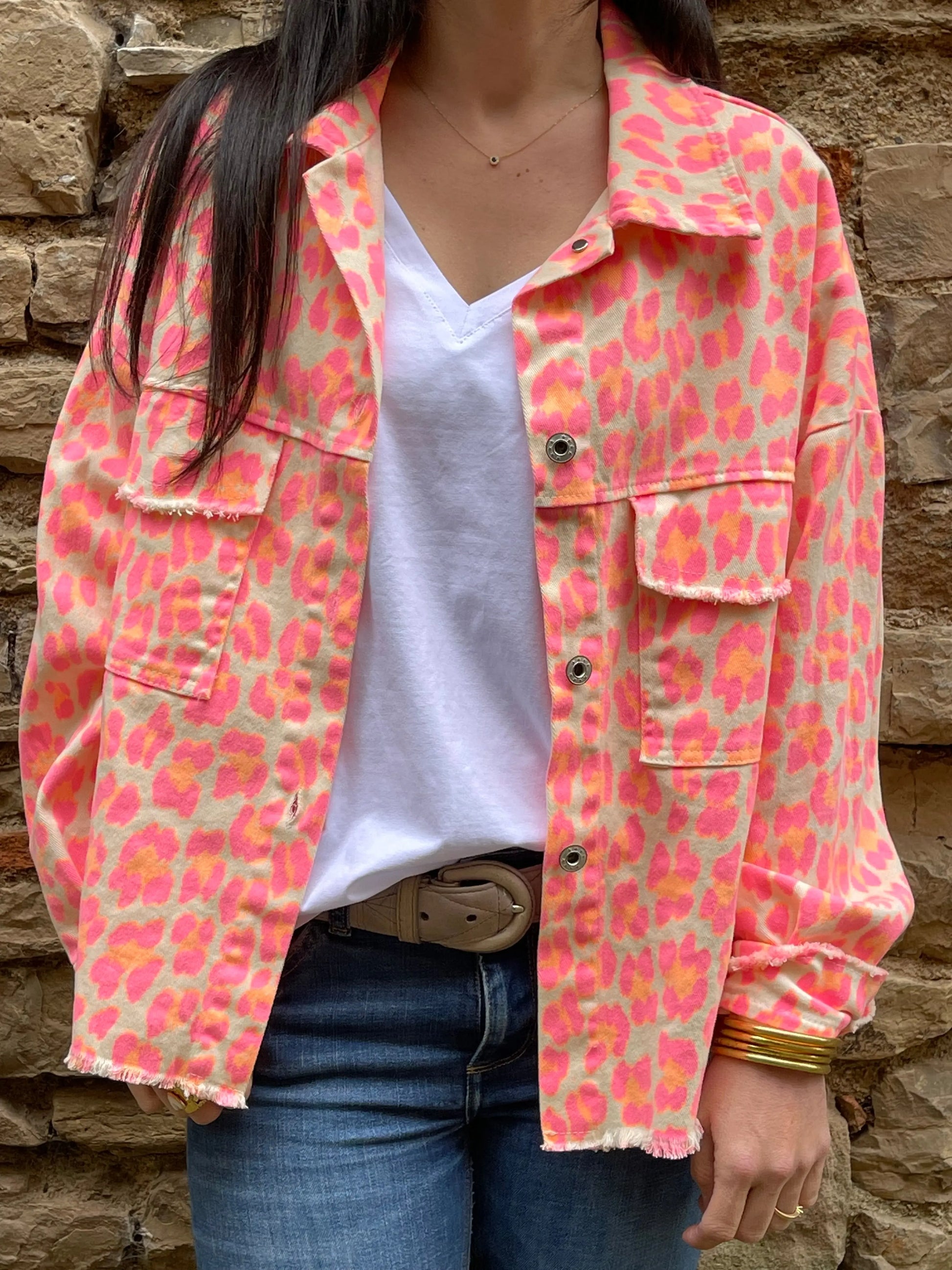 Veste LÉOPARD - Orange fluo Marguerite