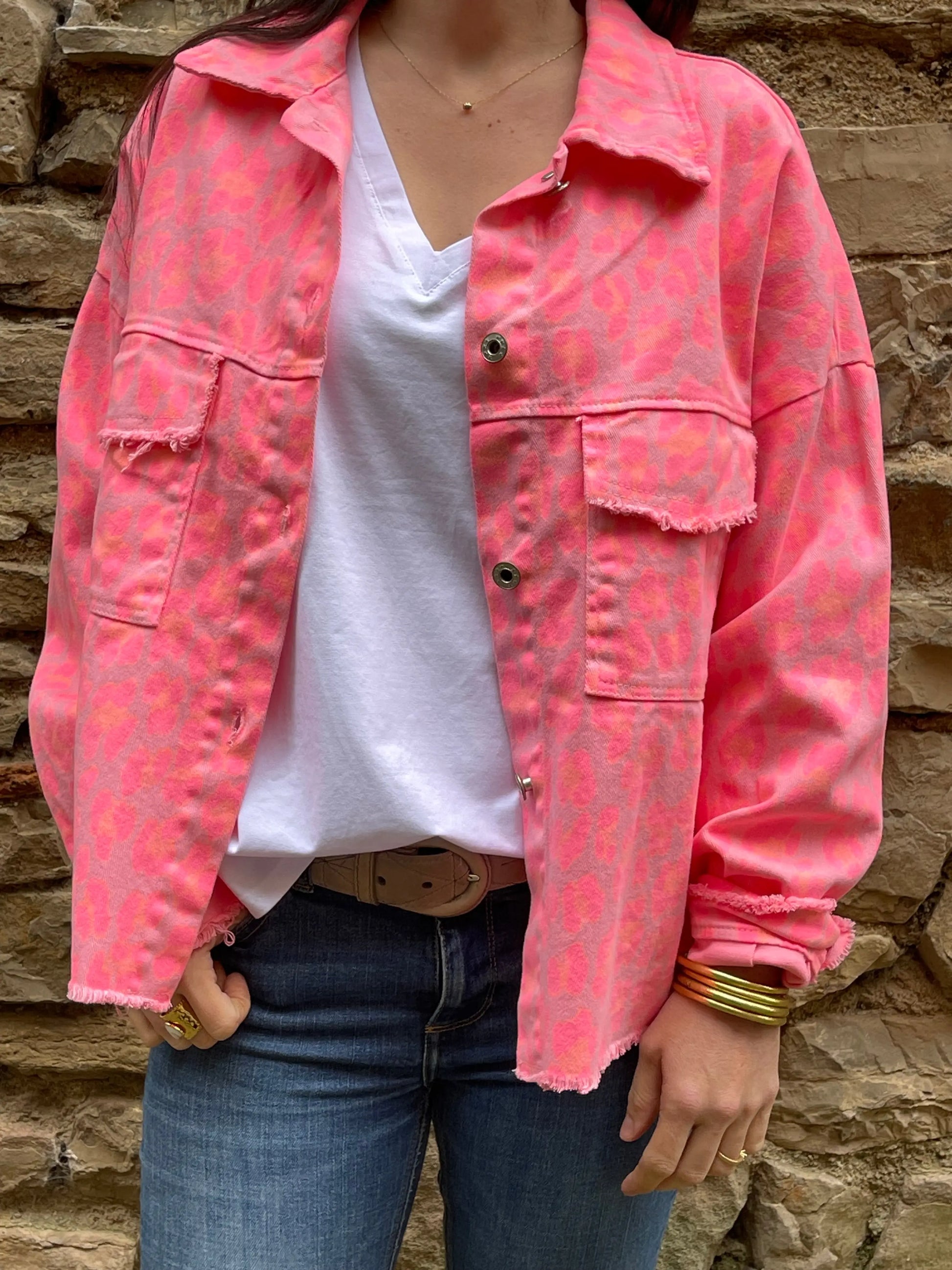 Veste LÉOPARD - Rose fluo Marguerite