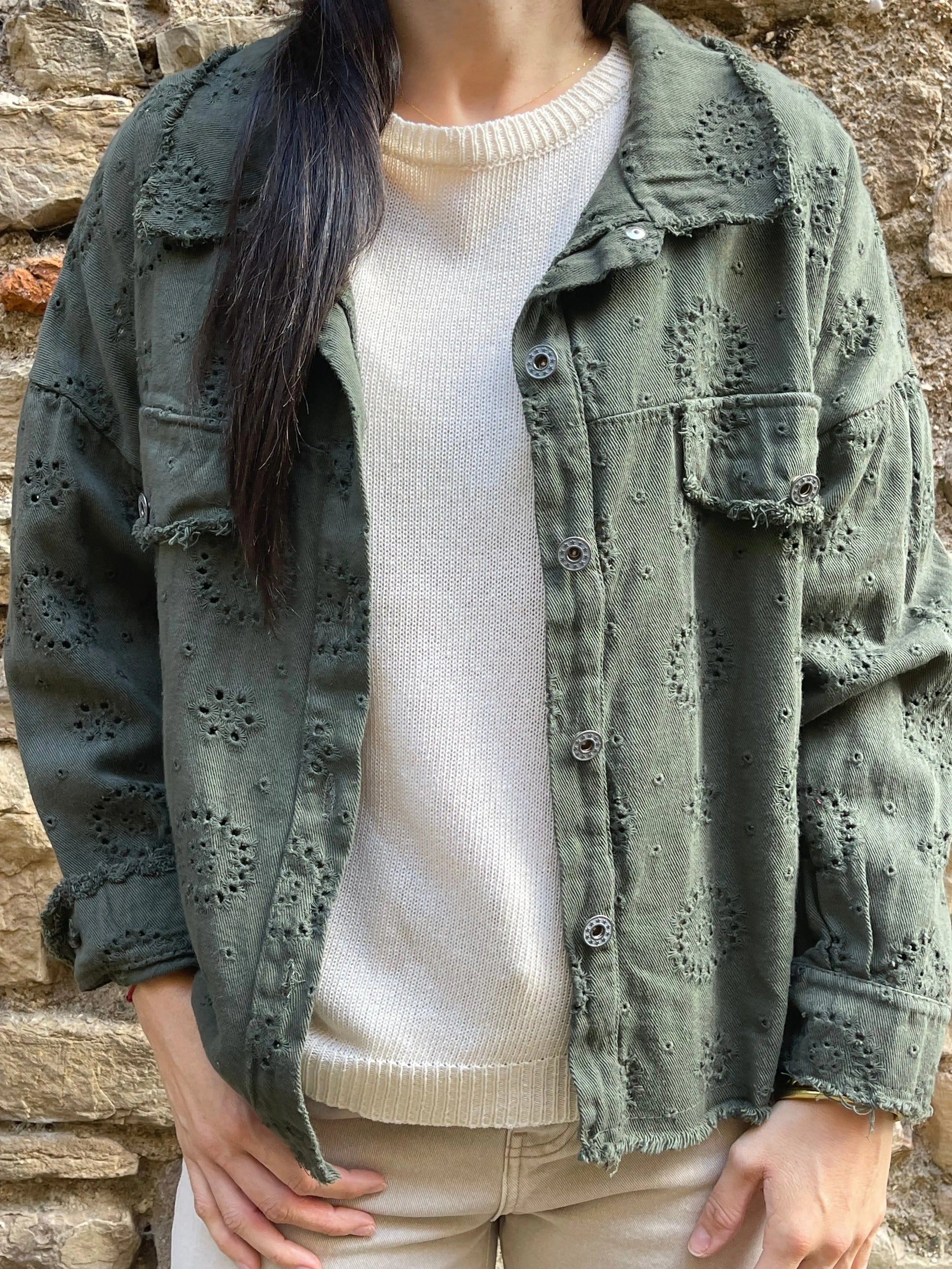 Veste VINTAGE - Kaki Marguerite