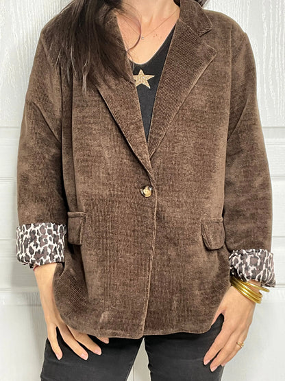 Veste blazer MINA - Chocolat Marguerite