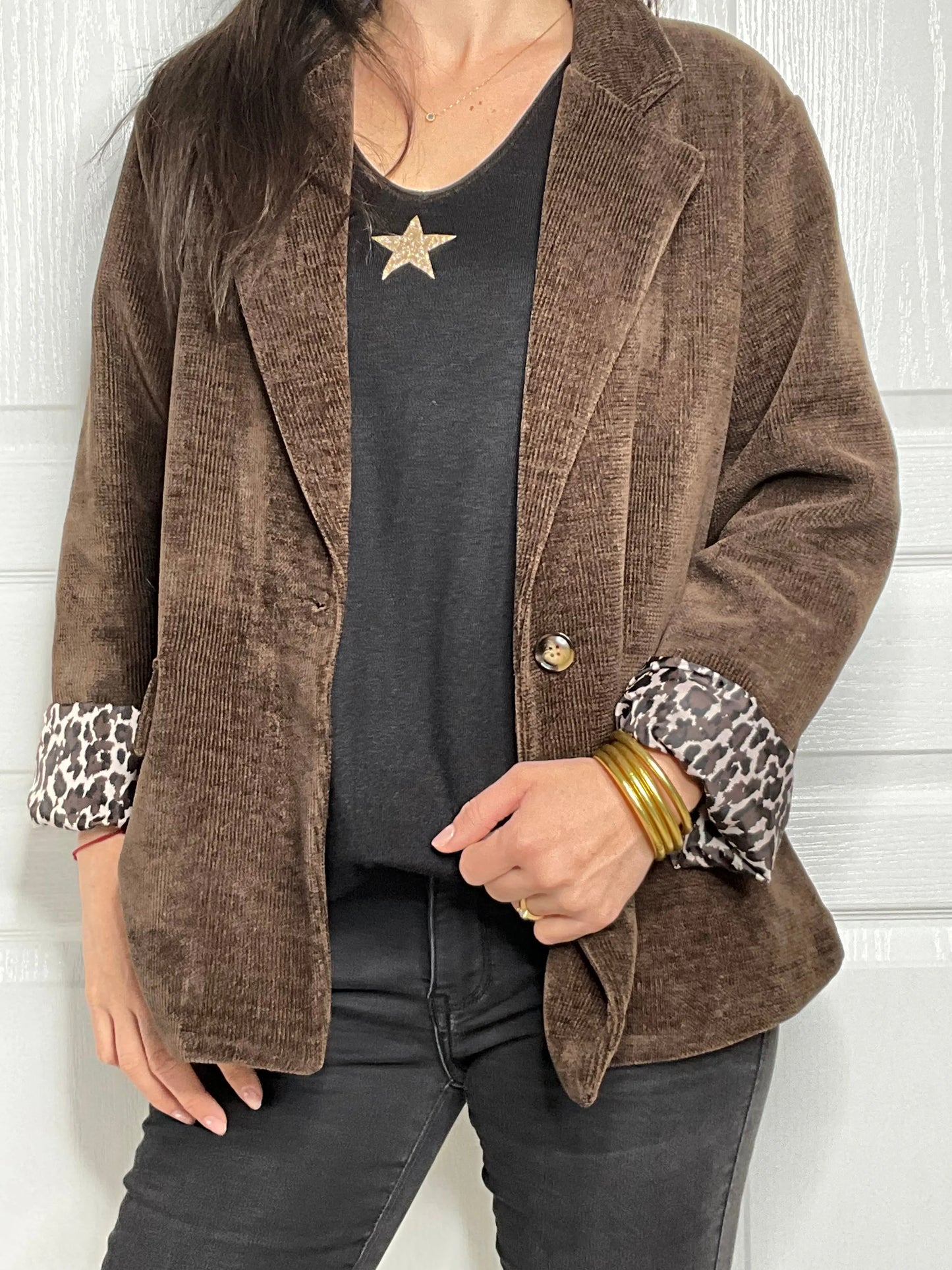 Veste blazer MINA - Chocolat Marguerite